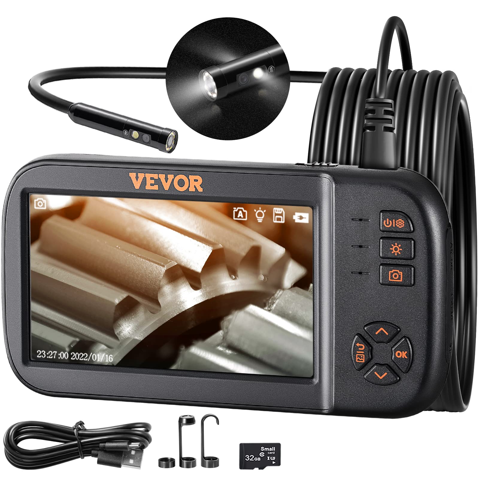 Foto 1 | Cámara Endoscópica Con Boroscopio Vevor, Triple Lente 1080p, 16.5 Pies - Venta Internacional.