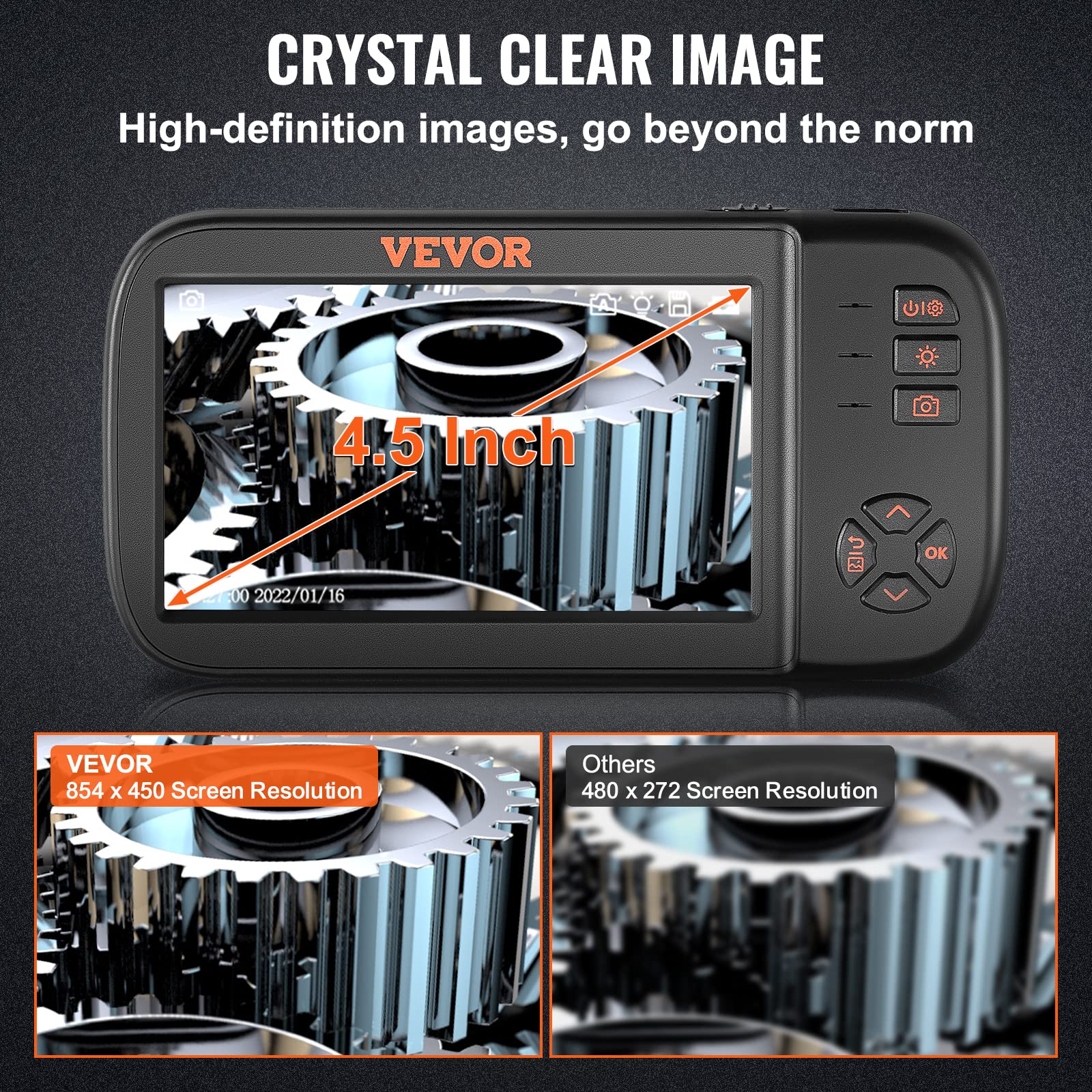 Foto 4 | Cámara Endoscópica Con Boroscopio Vevor, Triple Lente 1080p, 16.5 Pies - Venta Internacional.