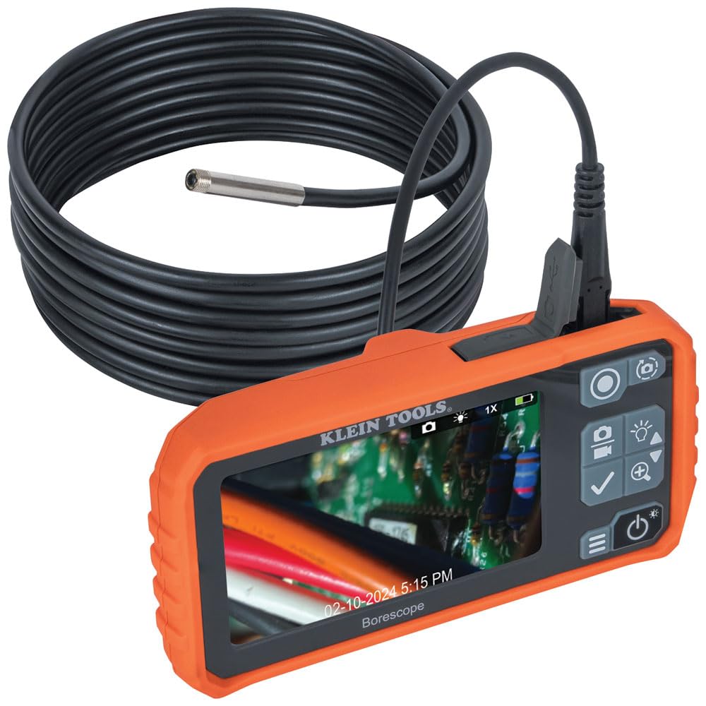 Boroscopio Utilitario Klein Tools ET17 con Serpiente de 10 Pies LED LCD 4.3" - Venta Internacional