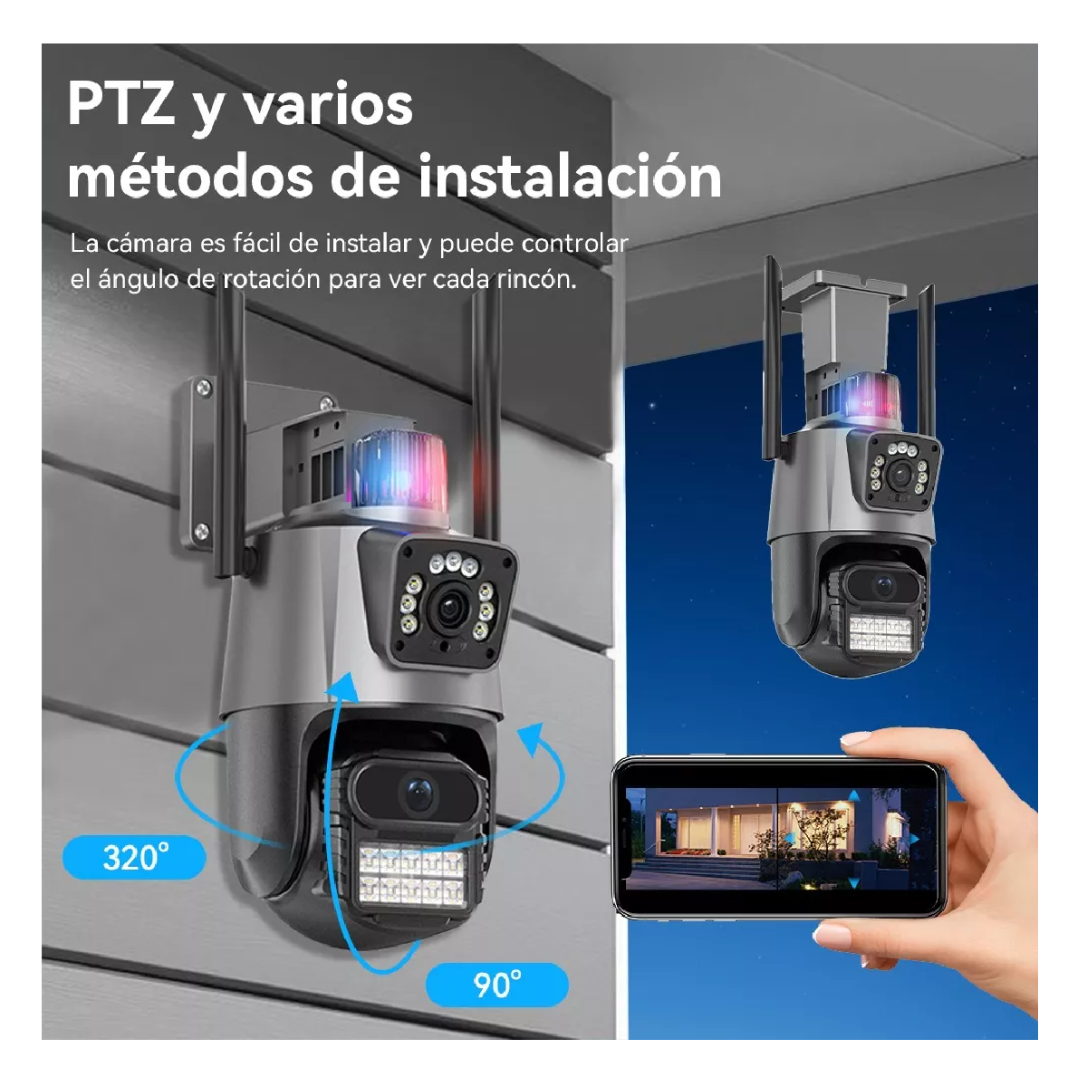 Foto 3 | Cámara de Seguridad Doble Lente 8MP con Tarjeta SD 128 GB