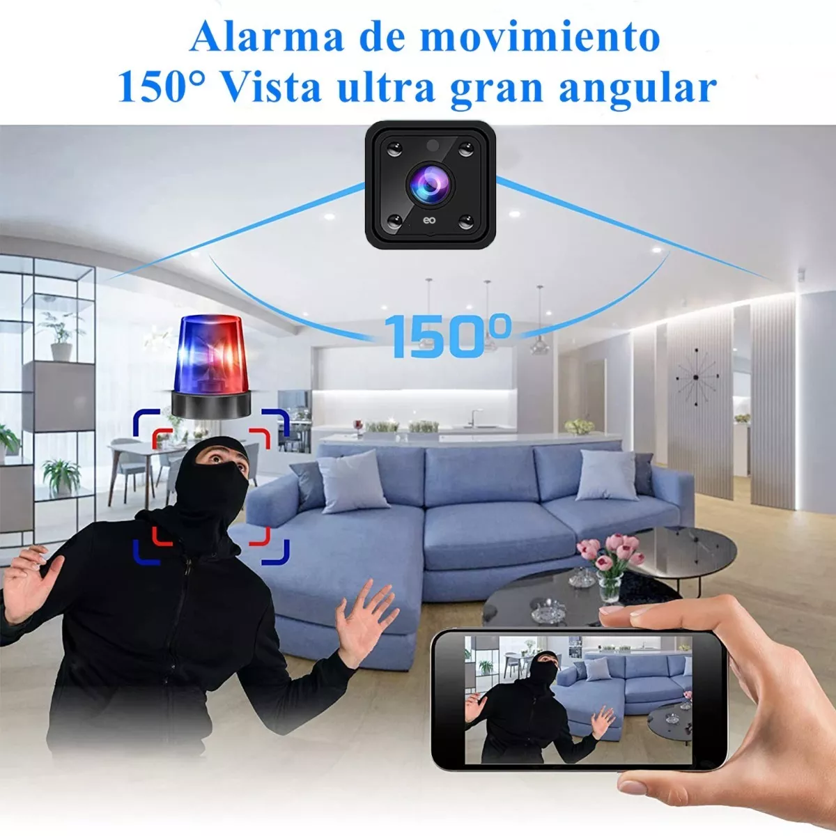 Foto 3 pulgar | Mini Cámara Espía Wifi Hd 1080p Con Visión Nocturna Eo Safe Imports Esi-3425-1 Negro