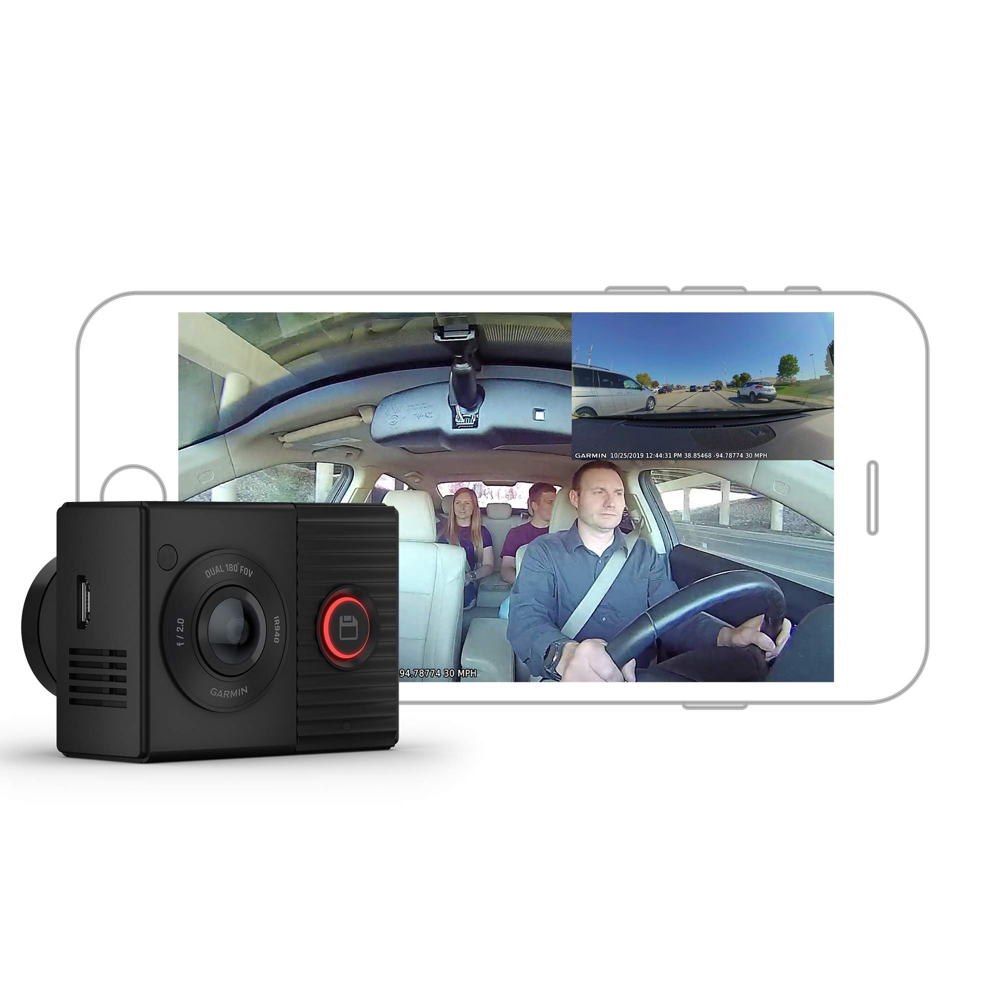 Cámara Dash Cam Garmin Tandem De Doble Lente Con Dos Lentes De 180 Grados - Venta Internacional.