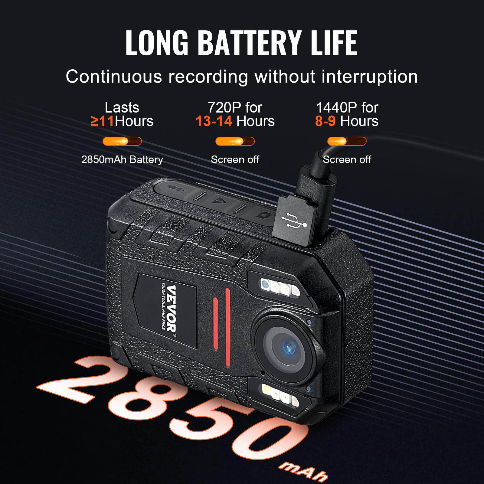 Foto 4 pulgar | Cámara Corporal Policial Vevor 1440p Hd De 64 Gb Con Visión Nocturna Por Infrarrojos - Venta Internacional.