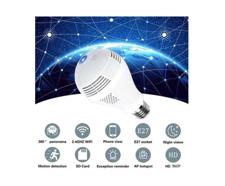 Foto 4 pulgar | Foco Led Inteligente Con Cámara Panorámica Espia
