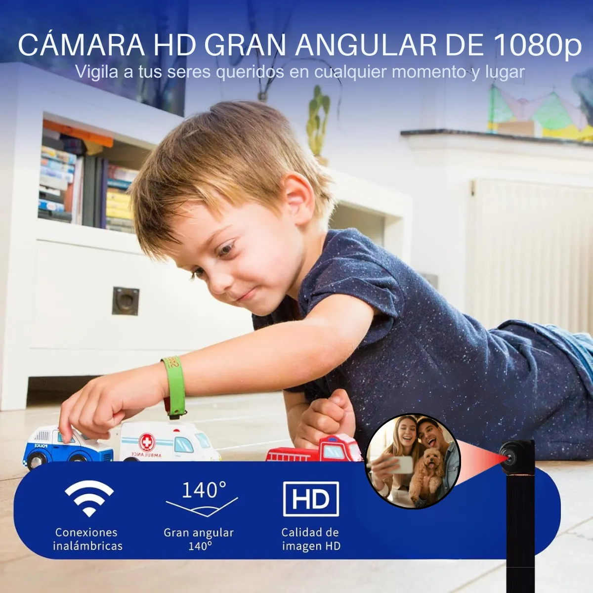 Foto 8 pulgar | Mini Cámara Espía Full HD Wifi, Detección De Movimiento, Control Remoto Por App, Ranura Para MicroSD