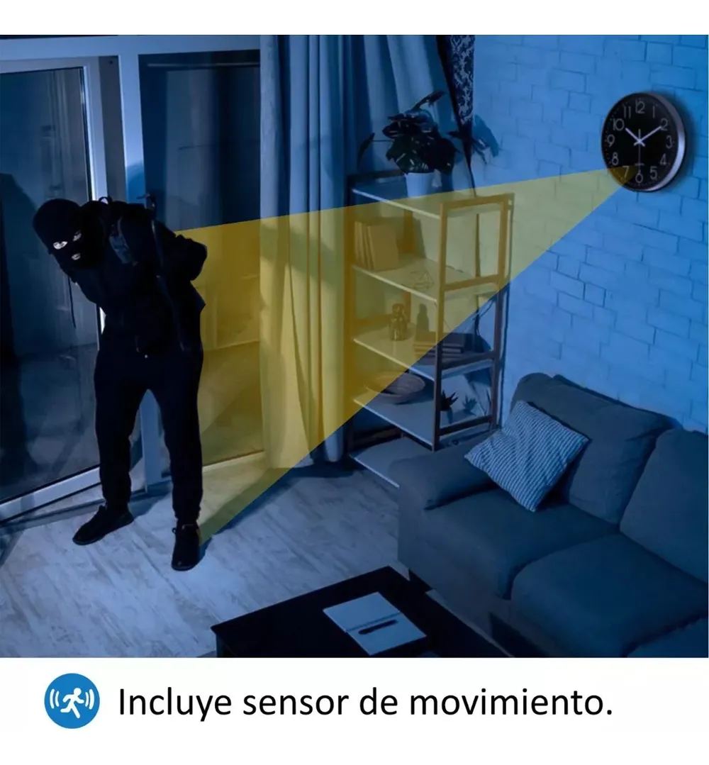 Foto 7 | Reloj De Pared Con Cámara Espía Full Hd 1080p Wifi  Grabación Remota  Compatible Con Microsd 512gb Y Control Desde App