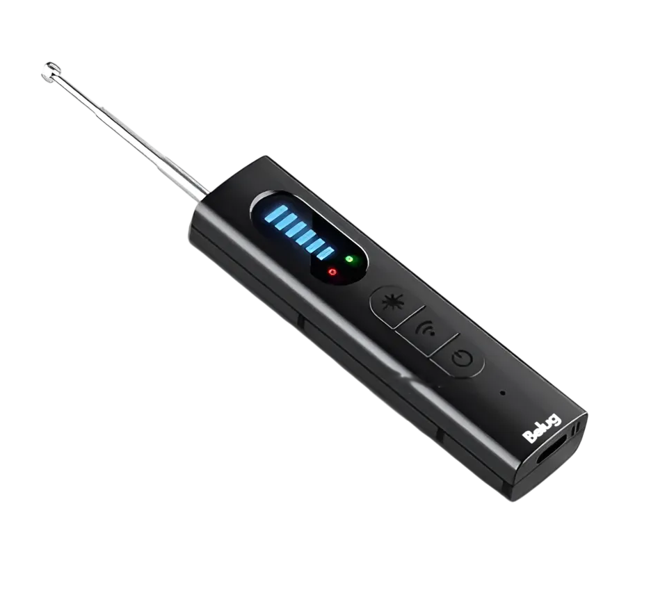 Detector De Cámara Espía  Micrófono Y Localizador Gps Negro