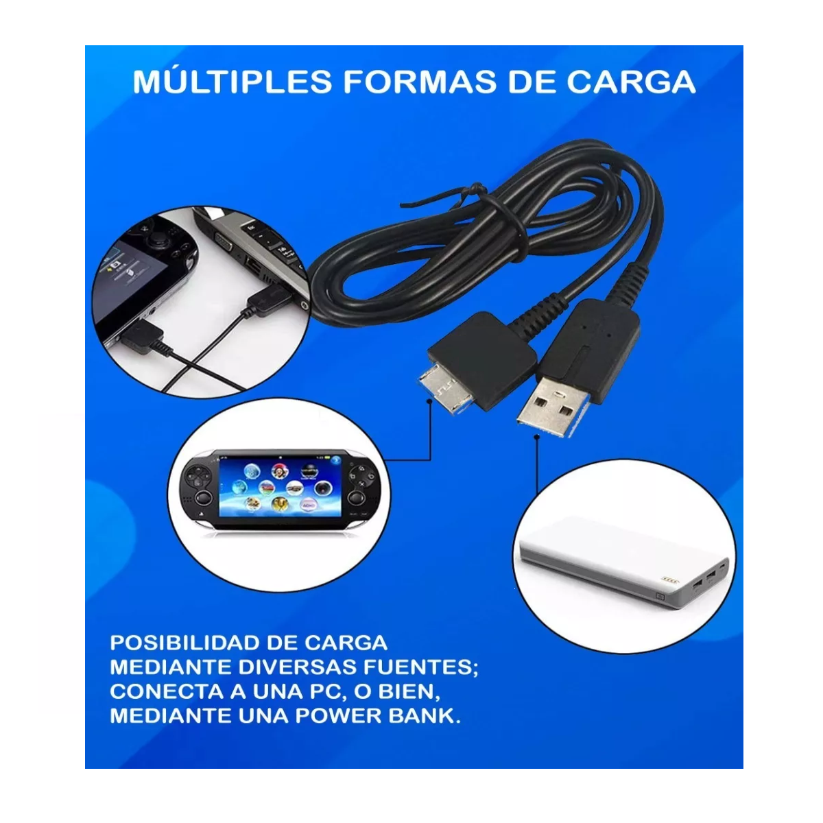 Foto 4 pulgar | Cargador Para Psp Vita Negro