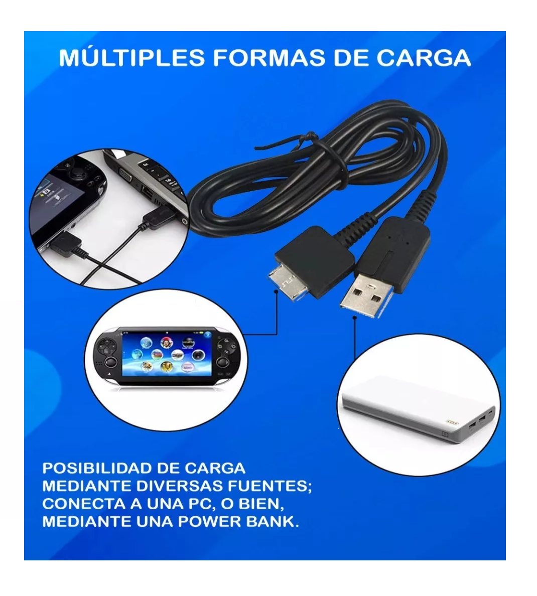 Foto 3 | Cargador Para Psp Vita Negro