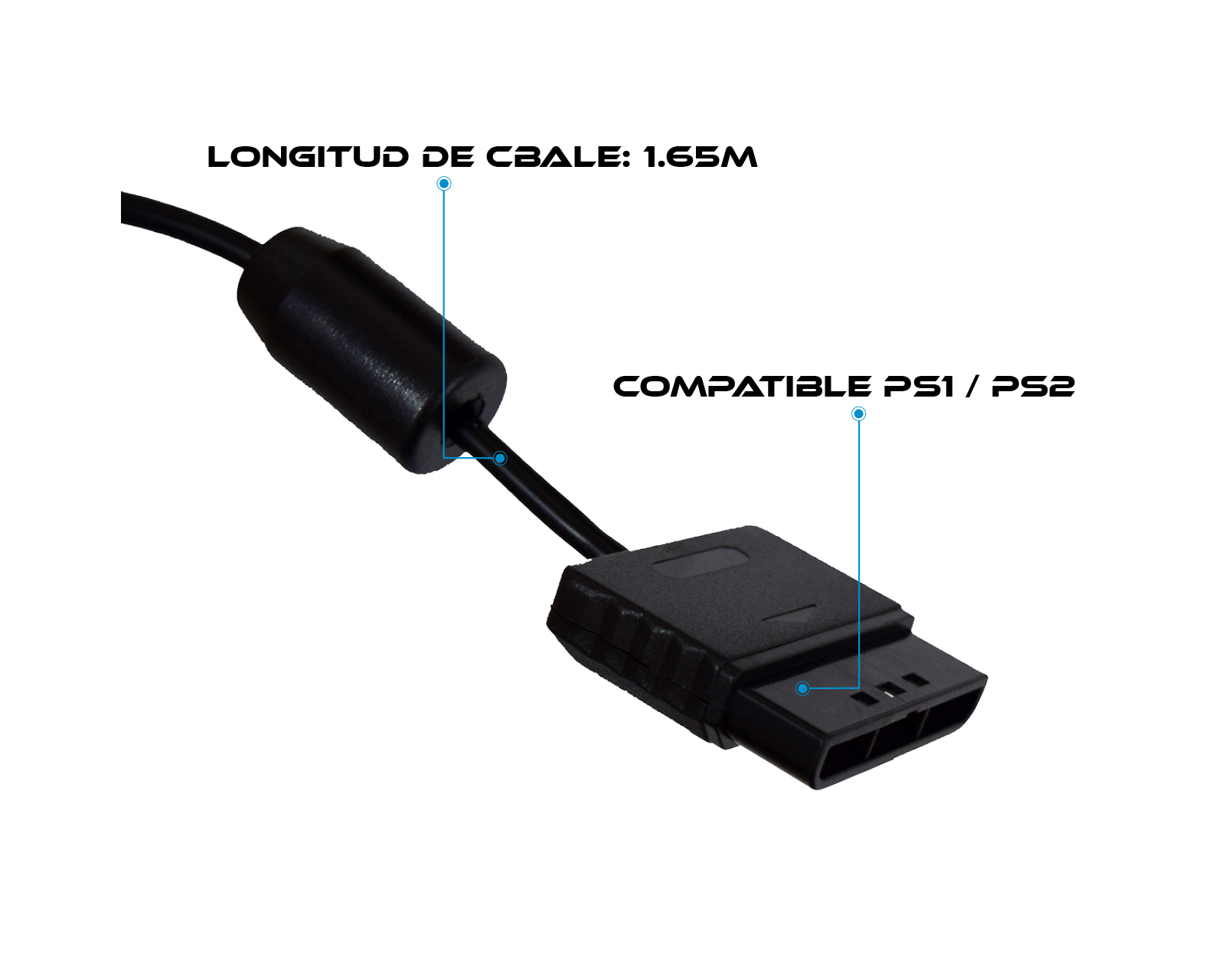 Foto 3 | Control Alámbrico Virtual Zone Compatible Con PS2 color Negro