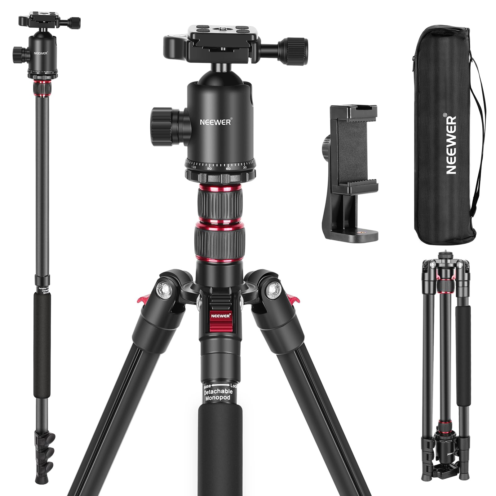 Trípode Neewer De 196 cm Con Soporte De Teléfono Para Cámara Réflex Digital De 15.4 Kg De Carga Máxima - Venta