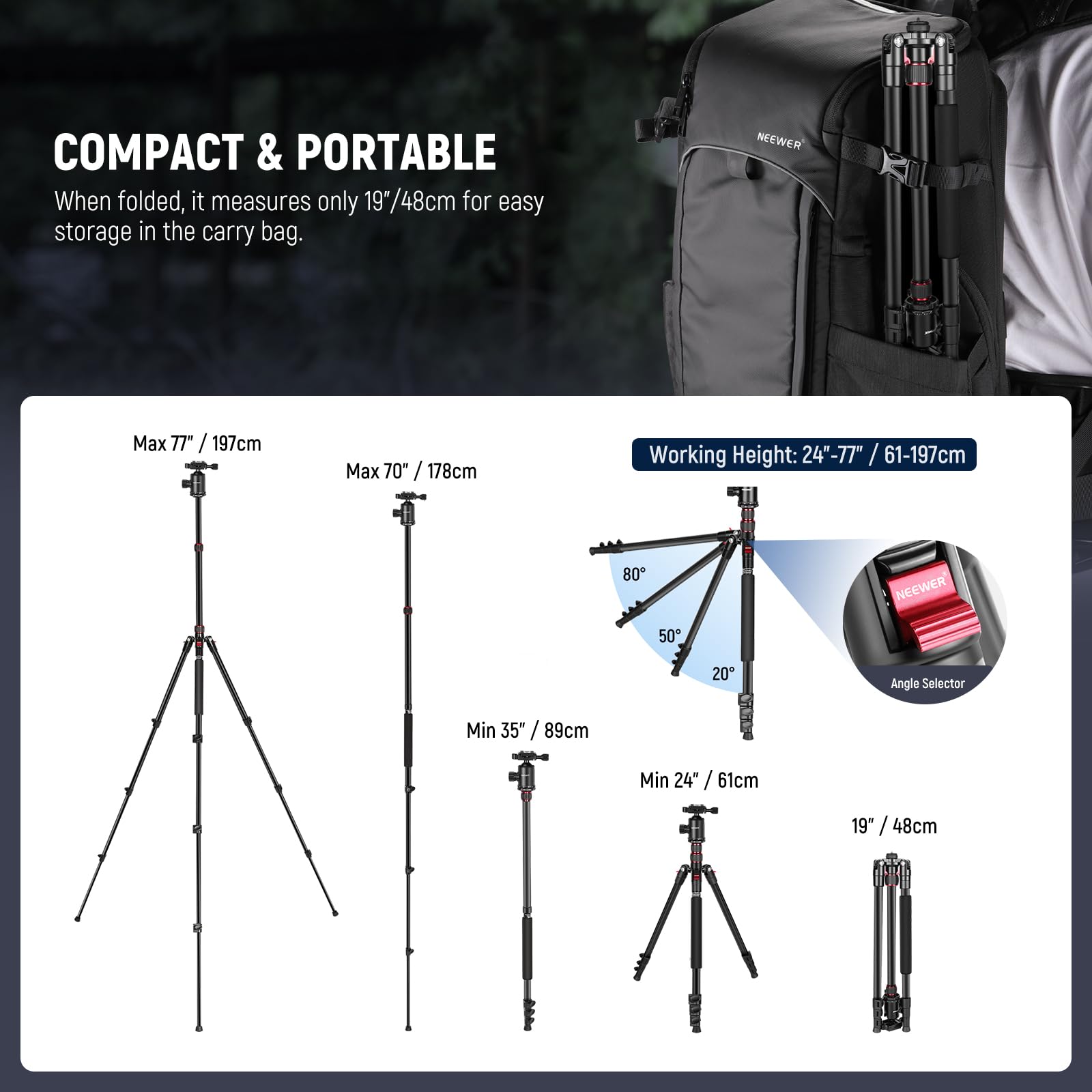 Foto 4 pulgar | Trípode Neewer De 196 cm Con Soporte De Teléfono Para Cámara Réflex Digital De 15.4 Kg De Carga Máxima - Venta