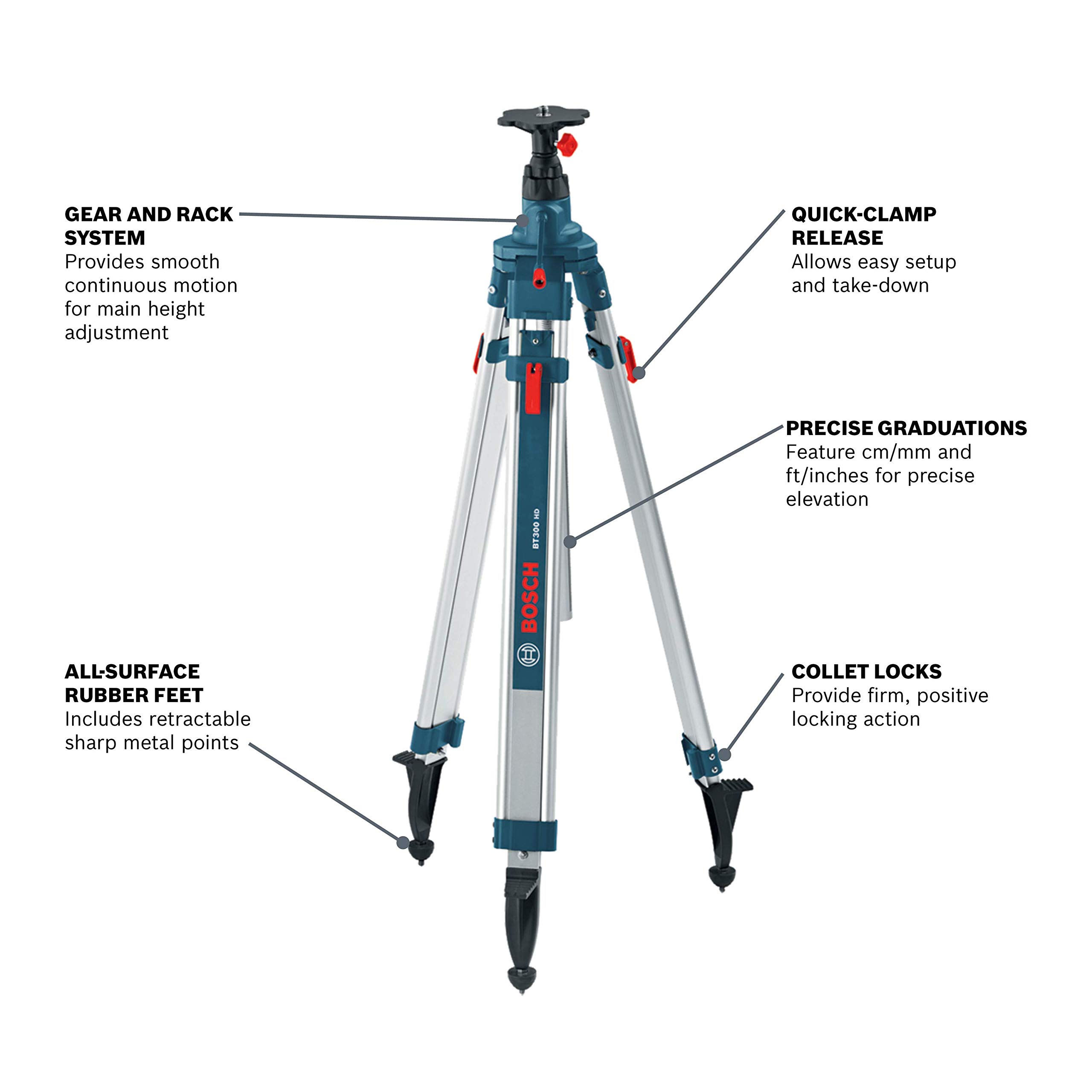 Foto 2 | Trípode Elevador Bosch Bt300 De Aluminio De Alta Resistencia - Venta Internacional