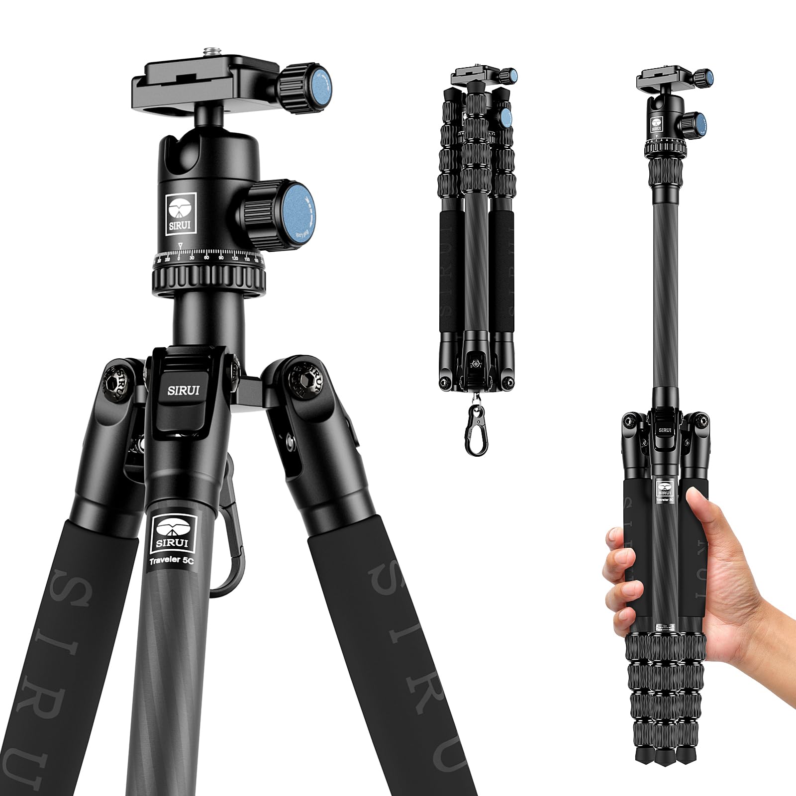 Trípode Sirui Compact Traveler 5c 138 Cm De Fibra De Carbono Ligero - Venta Internacional.