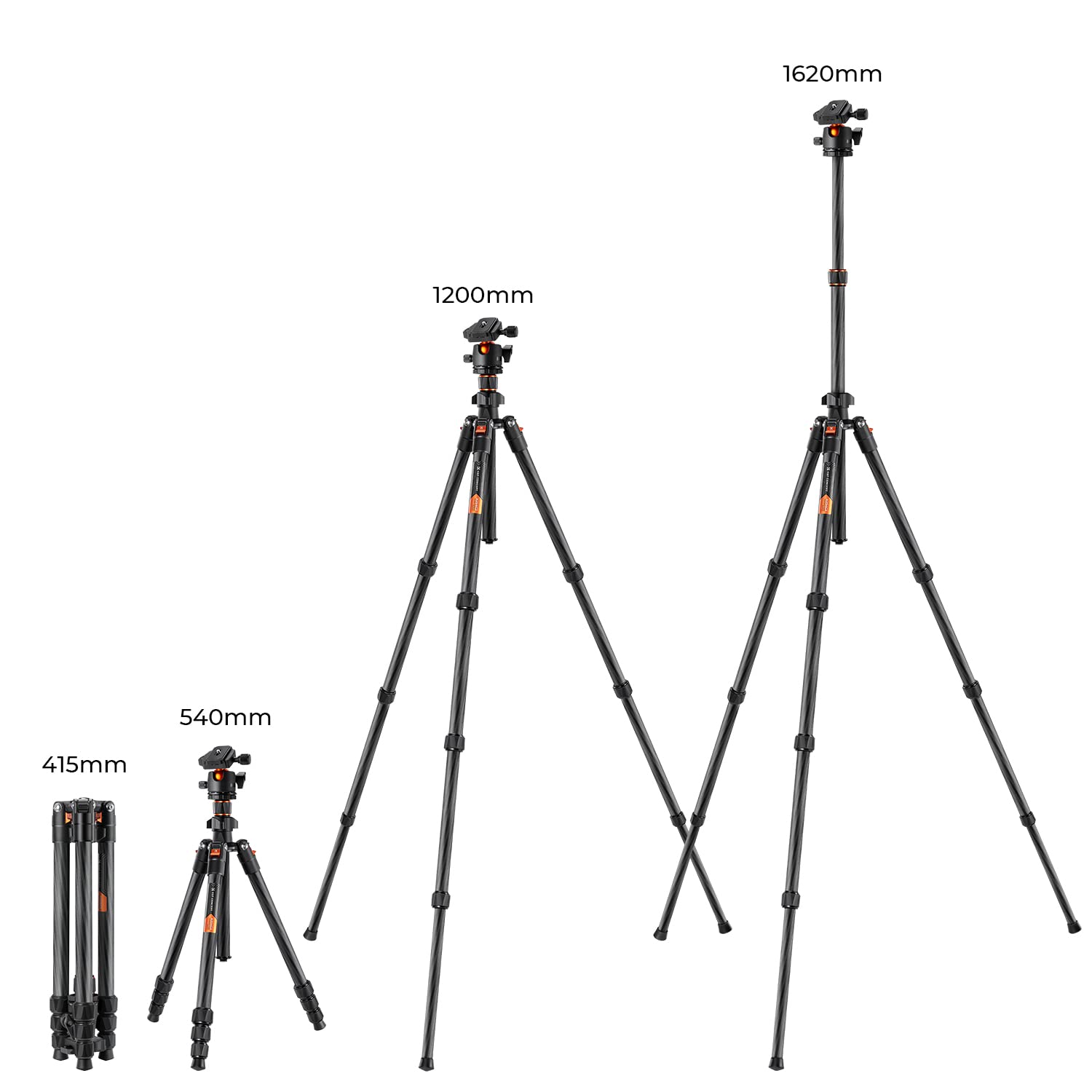 Foto 7 pulgar | Trípode para Cámara K&f Concept Fibra de Carbono 163 cm con Cabezal Esférico - Venta Internacional