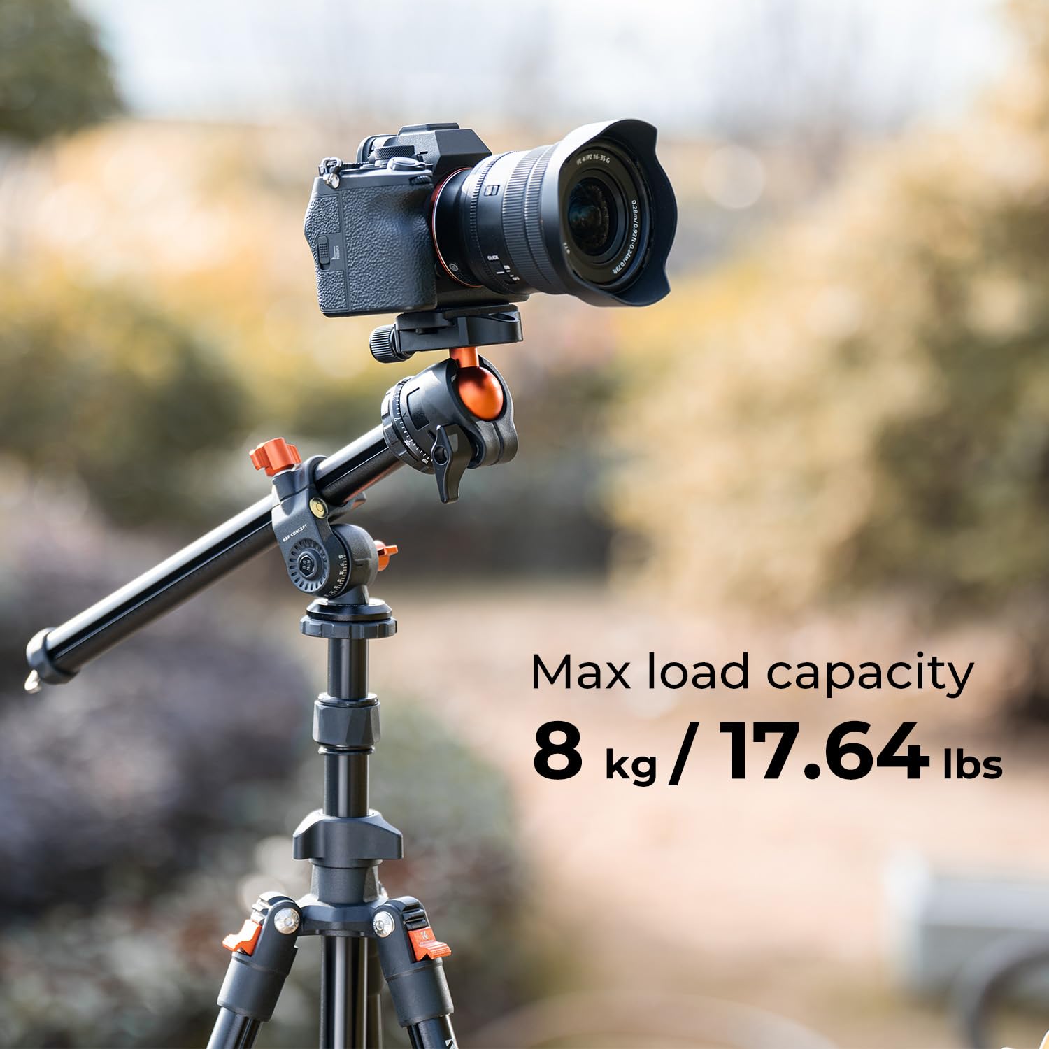 Foto 5 pulgar | Trípode Para Cámara K&f Concept De 195 Cm Con Cabezal Esférico, Carga De 8 Kg - Venta Internacional.