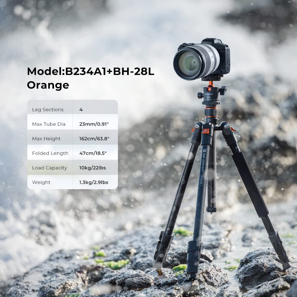 Foto 2 | Trípode de Cámara K&f Concept B234a1+bh-28l 162 cm - Venta Internacional