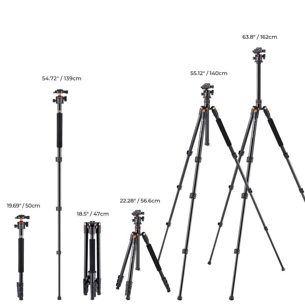 Foto 7 pulgar | Trípode de Cámara K&f Concept B234a1+bh-28l 162 cm - Venta Internacional