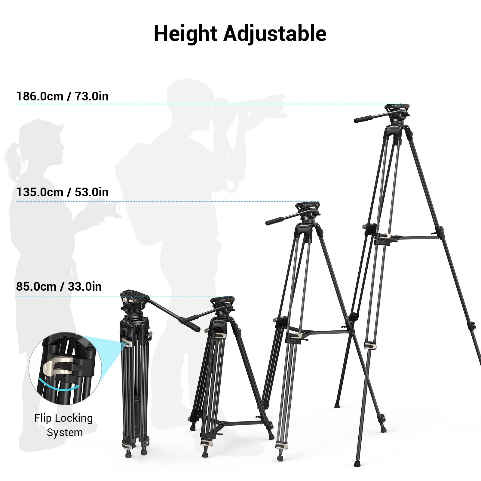 Foto 5 pulgar | Trípode De Vídeo Smallrig Ad-01 De 73 Cm Con Cabezal Fluido Para Réflex - Venta Internacional.