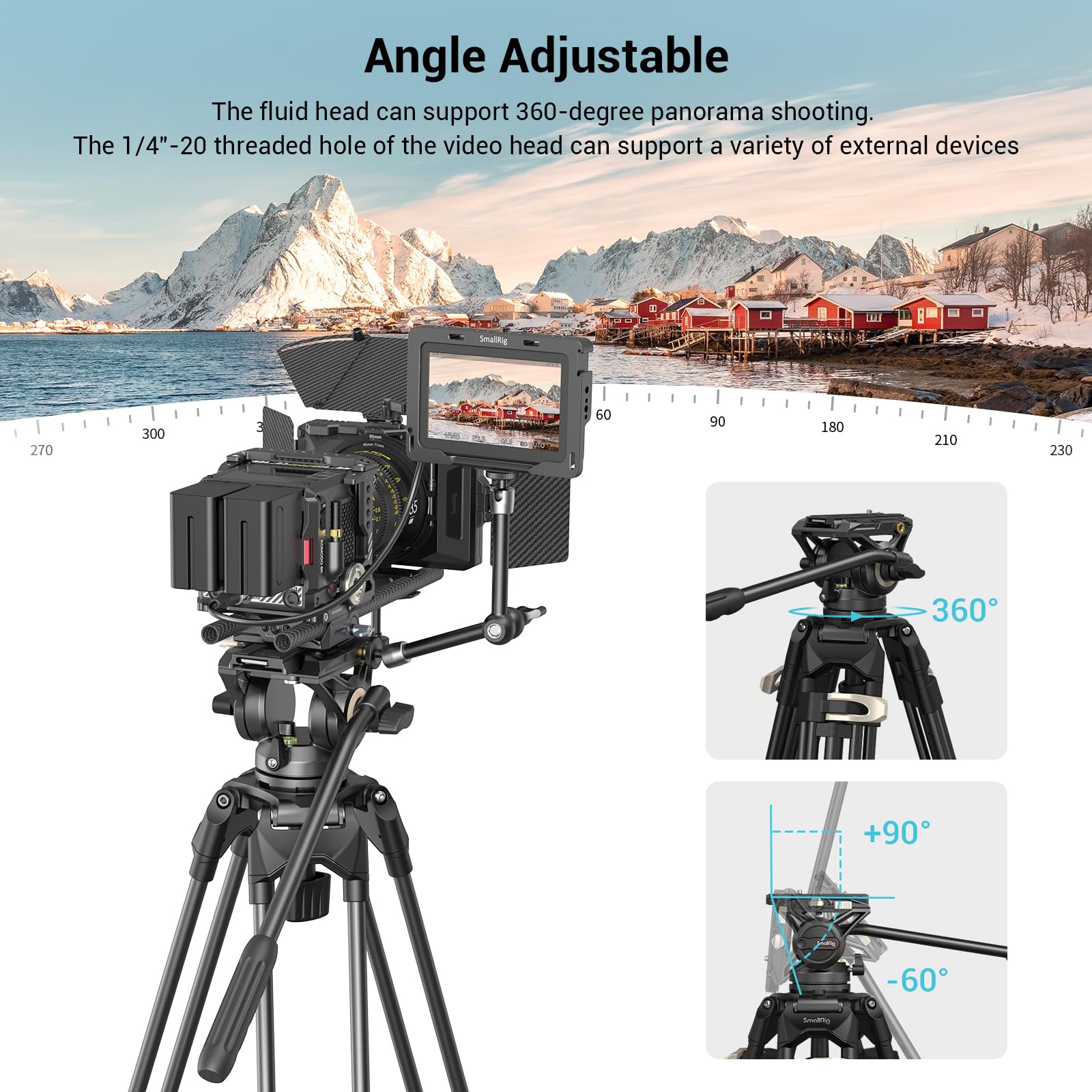 Foto 6 pulgar | Trípode De Vídeo Smallrig Ad-01 De 73 Cm Con Cabezal Fluido Para Réflex - Venta Internacional.