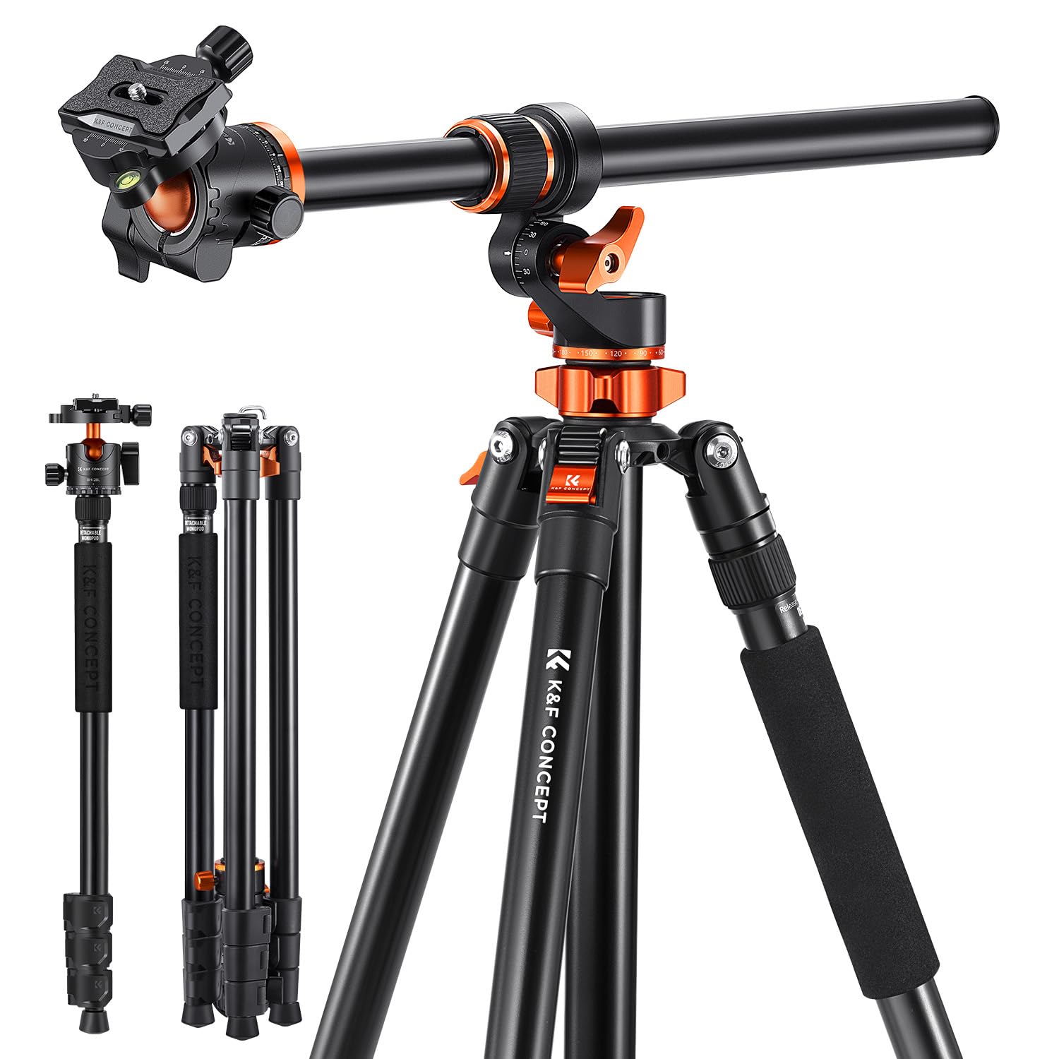 Foto 2 pulgar | Trípode Para Cámara K&f Concept T254a7+bh-28l 230 Cm Con Monopie - Venta Internacional.