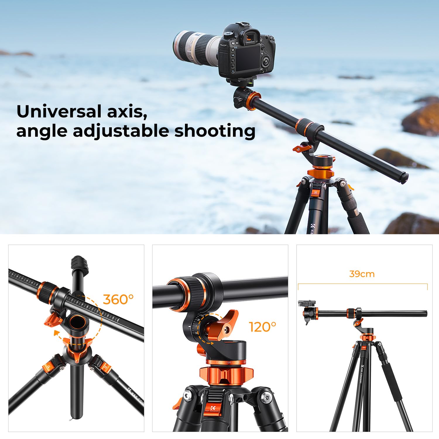 Foto 4 pulgar | Trípode Para Cámara K&f Concept T254a7+bh-28l 230 Cm Con Monopie - Venta Internacional.