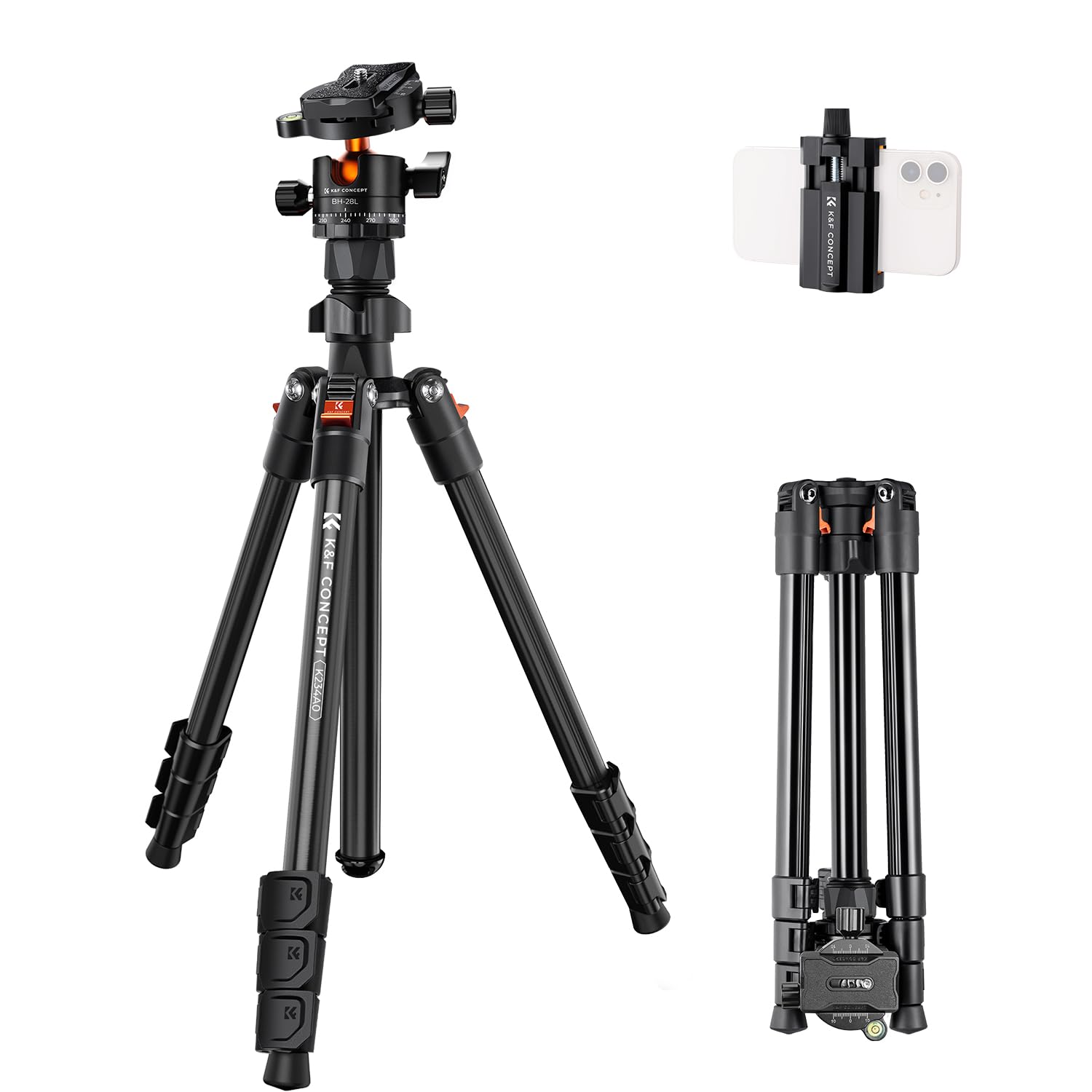 Trípode De Cámara K&f Concept K234a0+bh-28l Ligero 163 Cm - Venta Internacional.