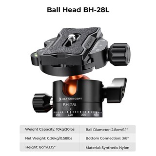 Foto 5 | Trípode De Cámara K&f Concept K234a0+bh-28l Ligero 163 Cm - Venta Internacional.