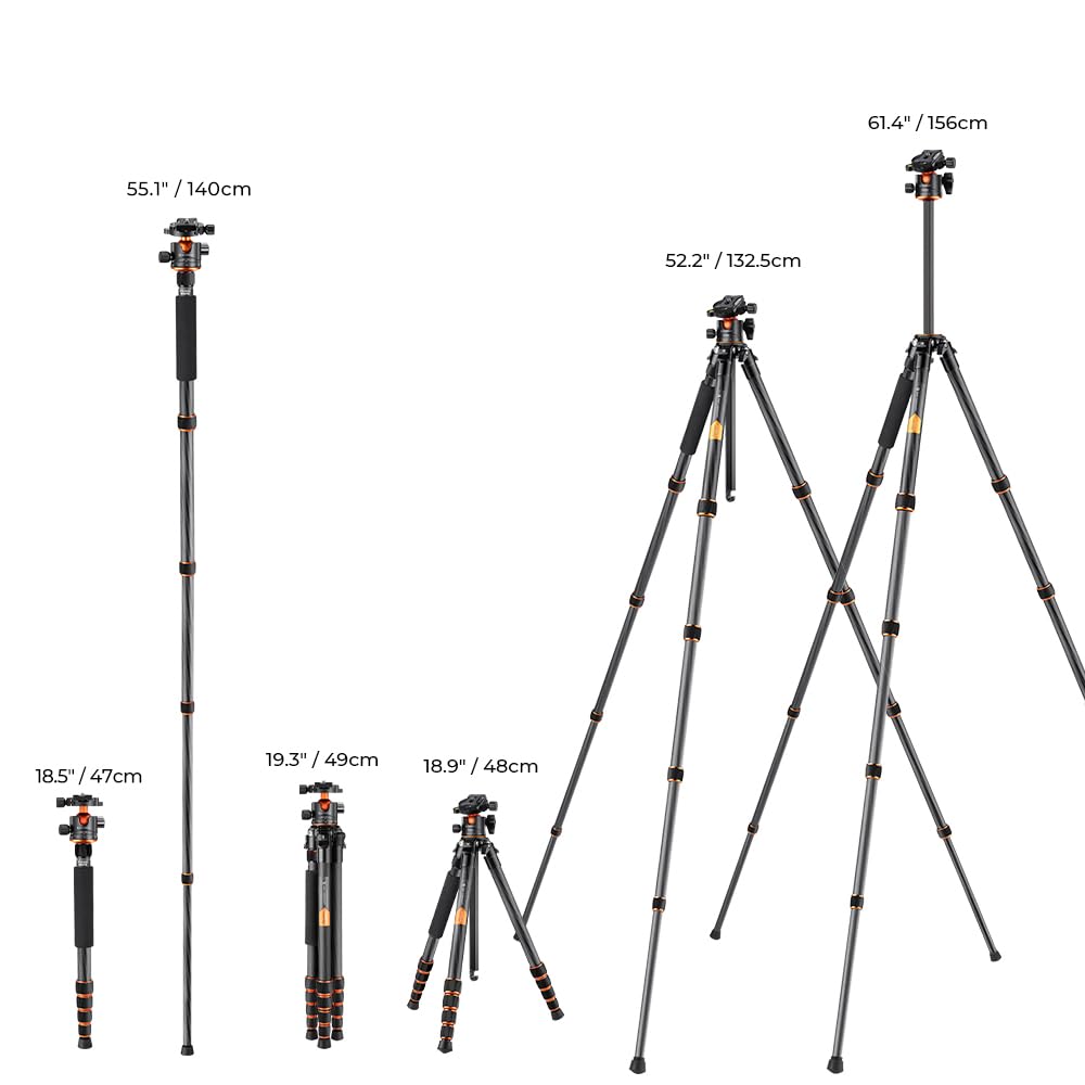 Foto 6 | Trípode K&F Concept A255C2+BH-35L de Fibra de Carbono 15 kg de Carga - Venta Internacional
