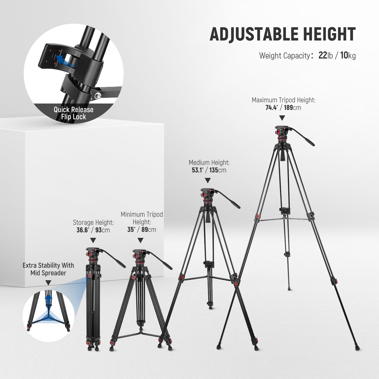 Foto 6 pulgar | Trípode De Vídeo Neewer Ajustable-Venta Internacional