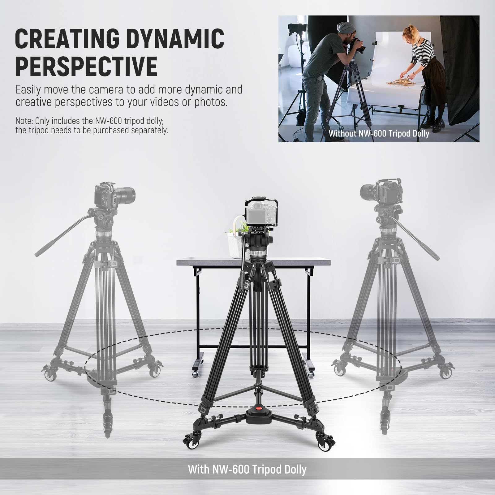 Foto 3 pulgar | Trípode Dolly Neewer Para Fotografía, Resistente, Capacidad De 22,68 Kg - Venta Internacional.