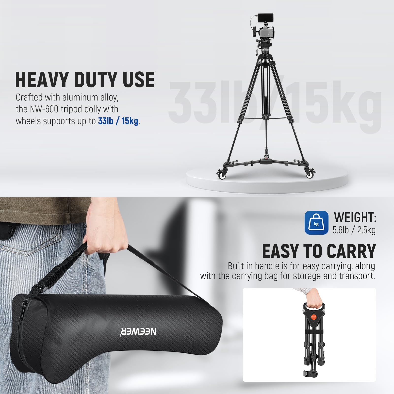 Foto 7 pulgar | Trípode Dolly Neewer Para Fotografía, Resistente, Capacidad De 22,68 Kg - Venta Internacional.