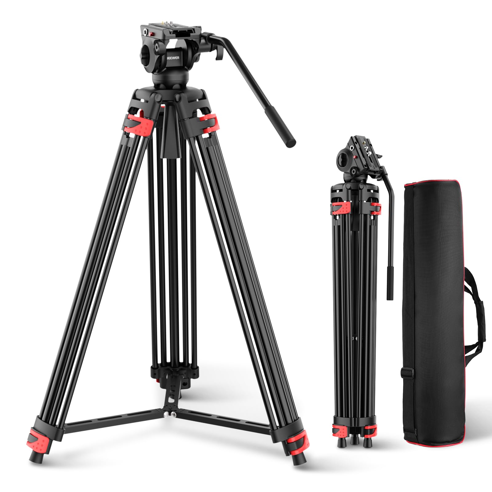 Trípode Neewer Basic 74 Video Con Cabezal Fluido Para Cámara De 8 Kg - Venta Internacional.