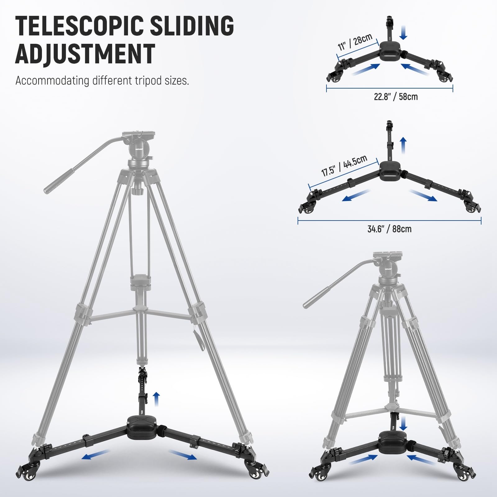 Foto 7 | Trípode Fotográfico Dolly Neewer Ts009 Con Ruedas De Goma De 15 Kg - Venta Internacional.
