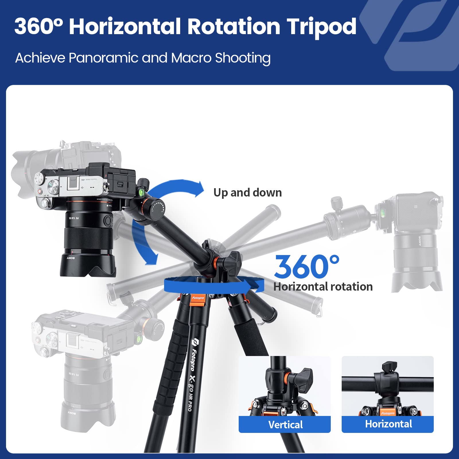 Foto 3 pulgar | Trípode Para Cámara Fotopro De 173 Cm Con Cabezal Esférico, Capacidad De Carga De 16 Kg - Venta Internacional.