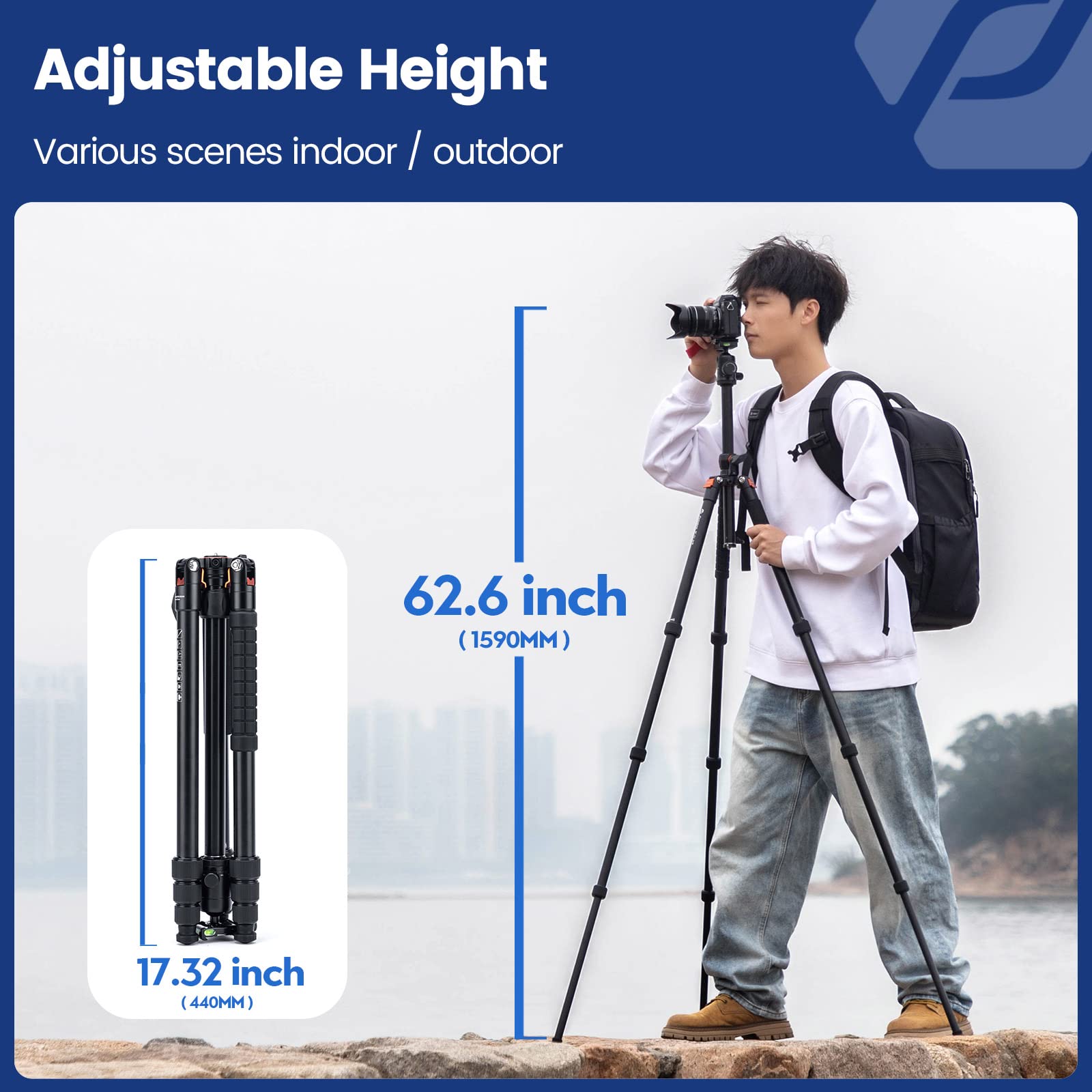 Foto 6 pulgar | Trípode Para Cámara Fotopro De 173 Cm Con Cabezal Esférico, Capacidad De Carga De 16 Kg - Venta Internacional.