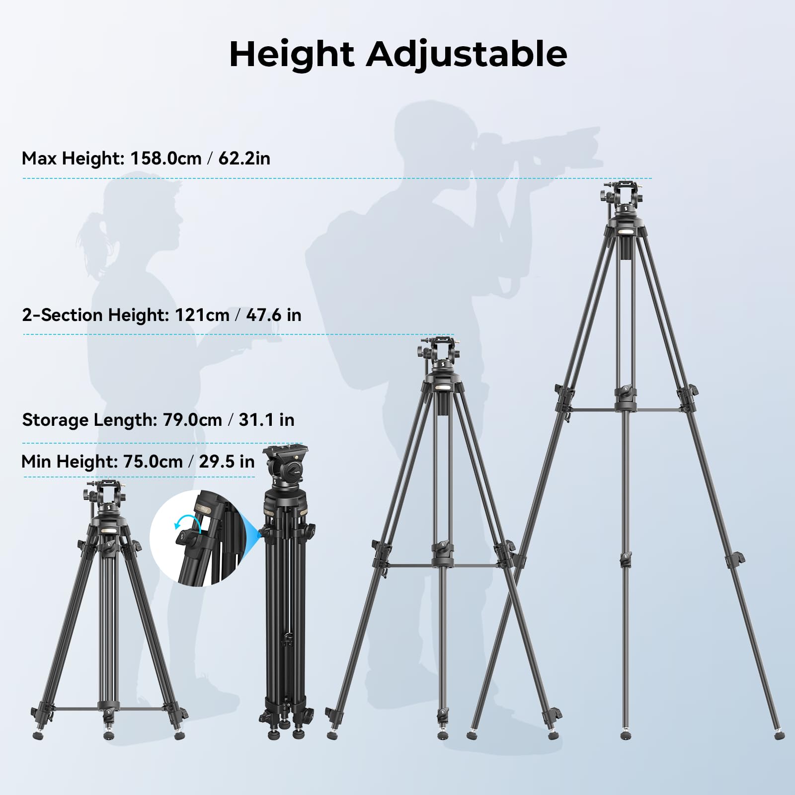 Foto 6 pulgar | Trípode De Vídeo Smallrig Ad-50 Lite Con Cabezal Fluido De 360°, Carga De 5 Kg - Venta Internacional.