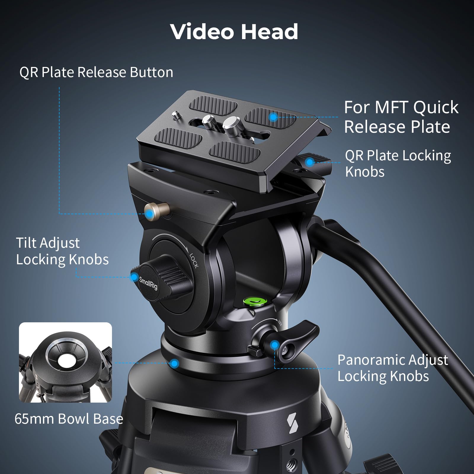 Foto 7 pulgar | Trípode De Vídeo Smallrig Ad-50 Lite Con Cabezal Fluido De 360°, Carga De 5 Kg - Venta Internacional.