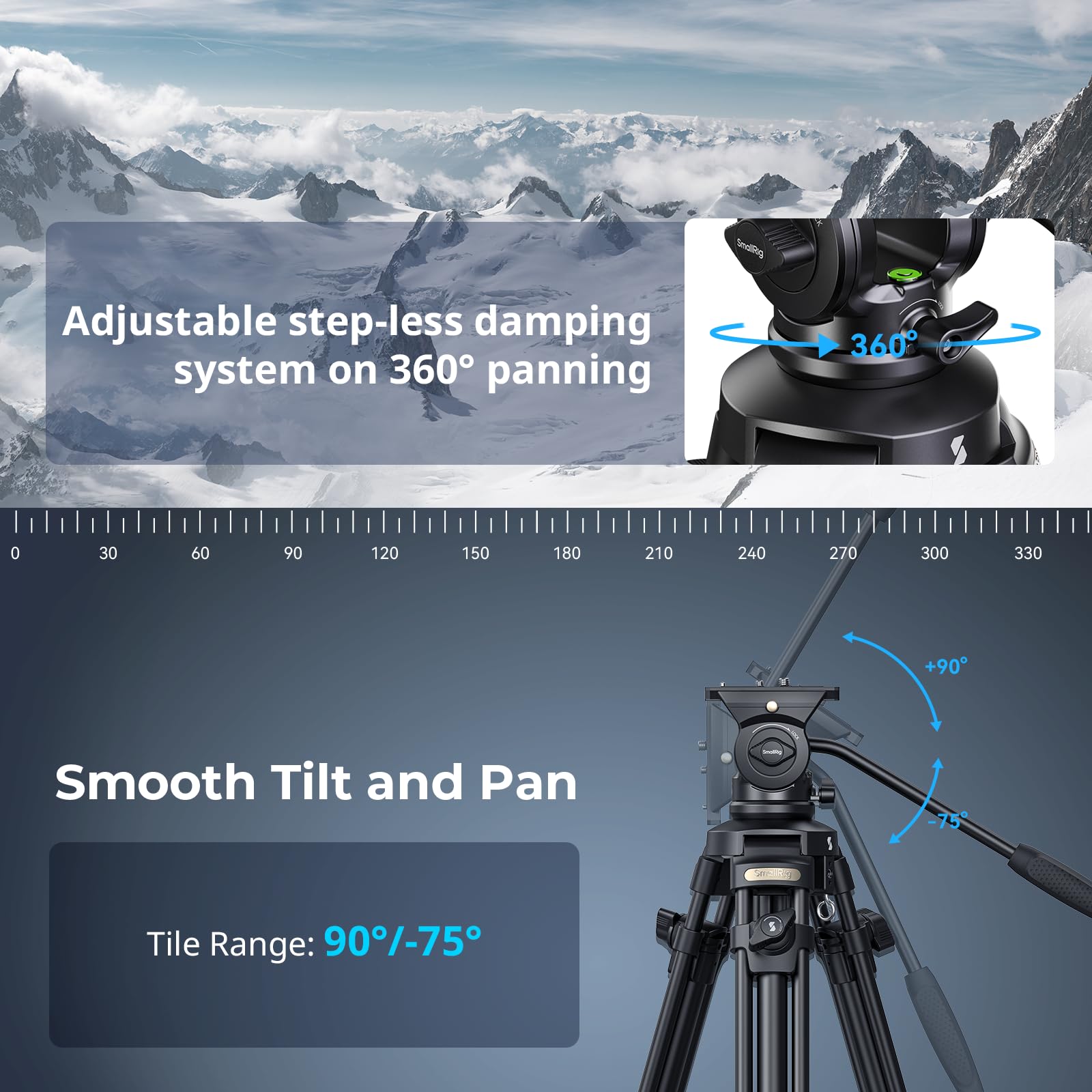 Foto 8 pulgar | Trípode De Vídeo Smallrig Ad-50 Lite Con Cabezal Fluido De 360°, Carga De 5 Kg - Venta Internacional.