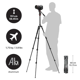 Foto 2 | Trípode Manfrotto Befree Travel Professional Video Negro - Venta Internacional.
