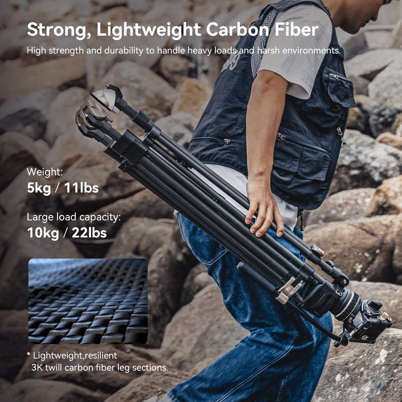 Foto 7 | Trípode Smallrig Ad-100 Freeblazer De Fibra De Carbono De Alta Resistencia - Venta Internacional.