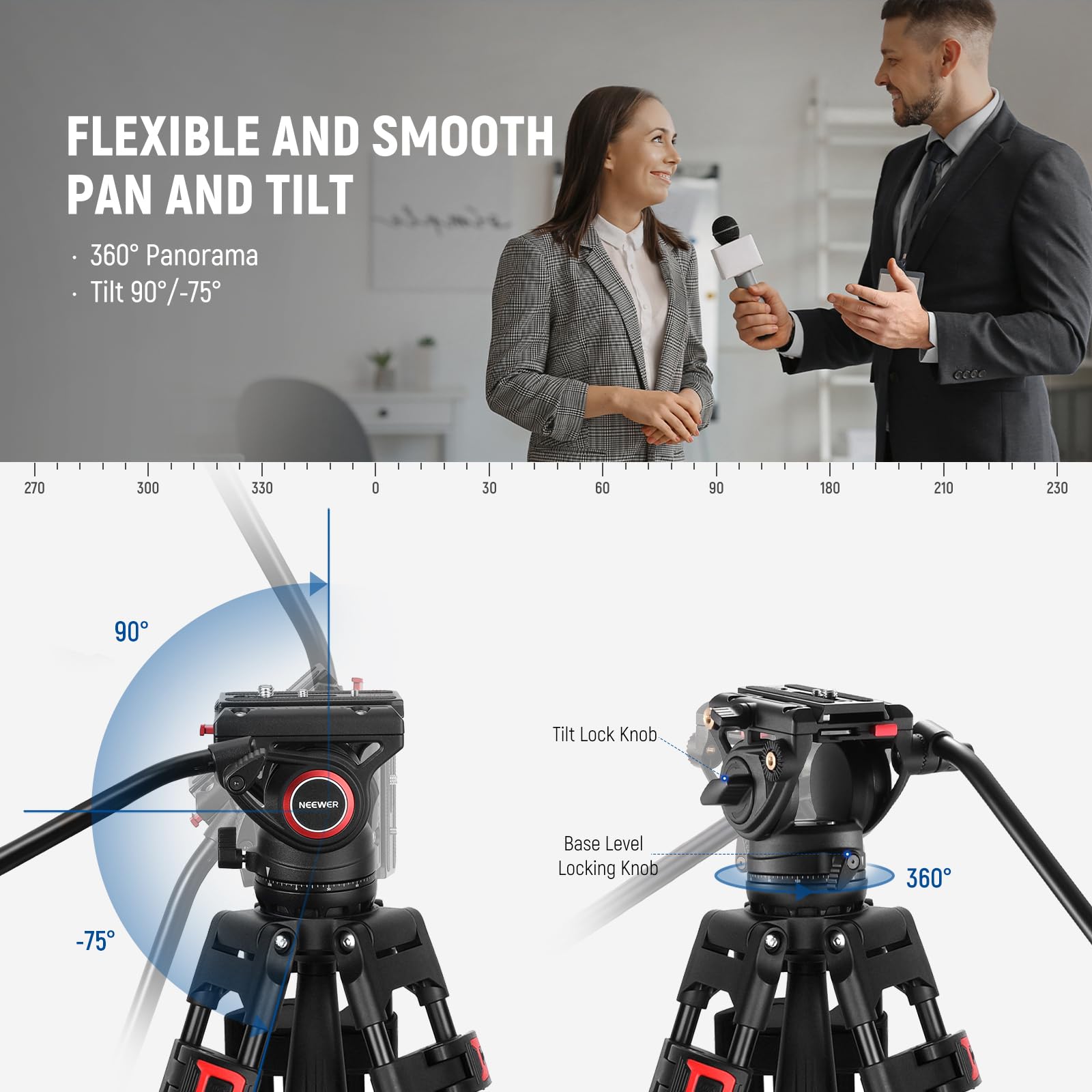 Foto 4 pulgar | Trípode Neewer Tp74 Pro Video Con Cabezal Fluido Para Réflex Digital De 8 Kg - Venta Internacional.