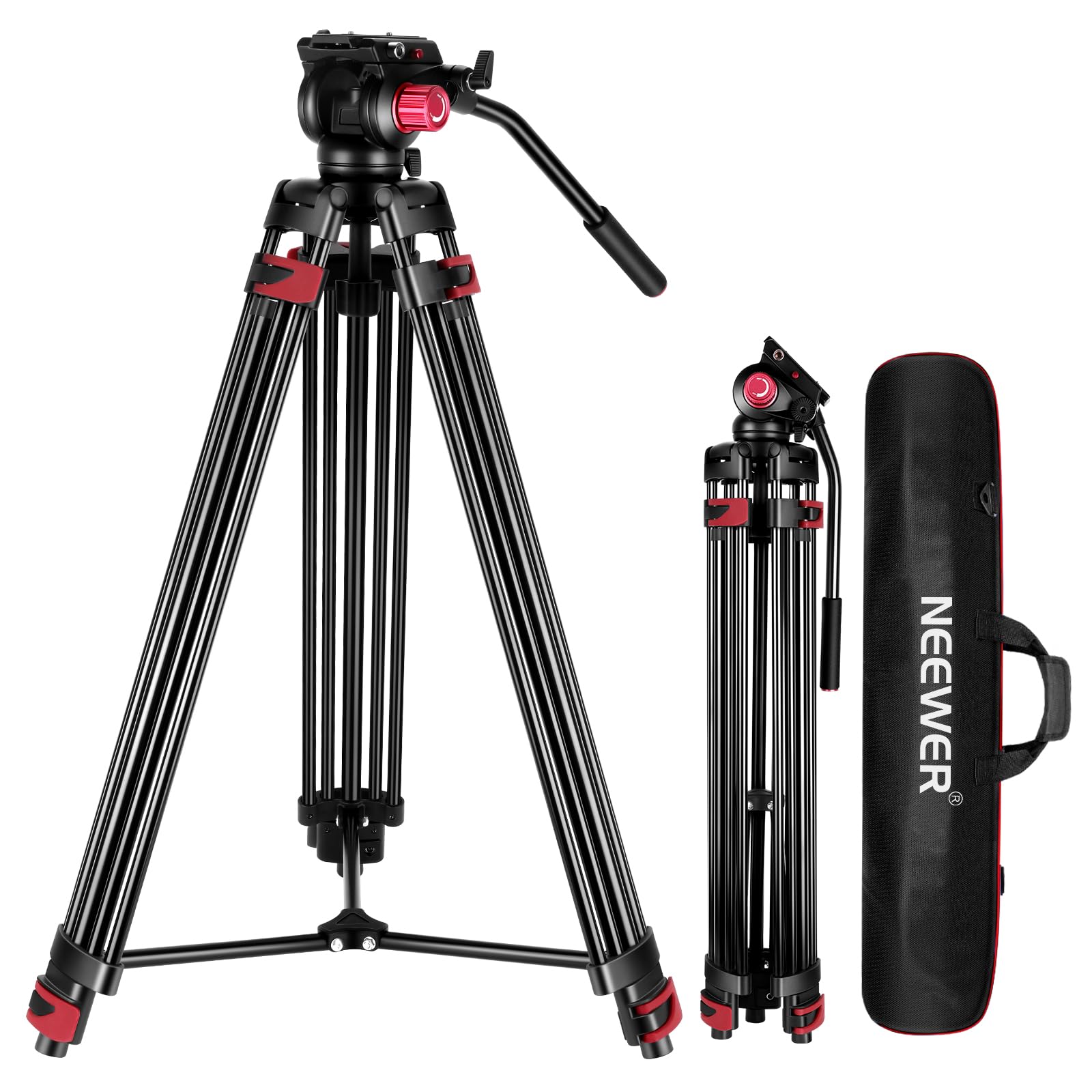 Trípode De Vídeo Neewer De 79/200 Cm Con Cabezal De Arrastre Fluido, Carga De 8 Kg - Venta Internacional.