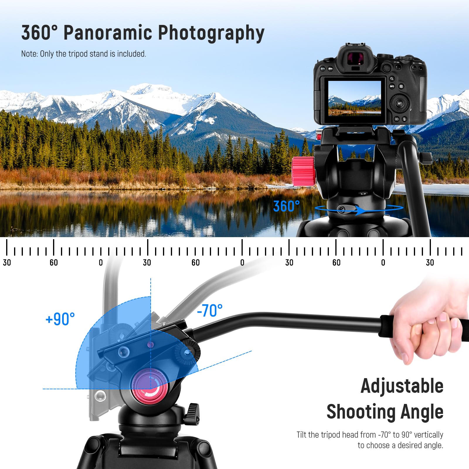 Foto 7 pulgar | Trípode De Vídeo Neewer De 79/200 Cm Con Cabezal De Arrastre Fluido, Carga De 8 Kg - Venta Internacional.