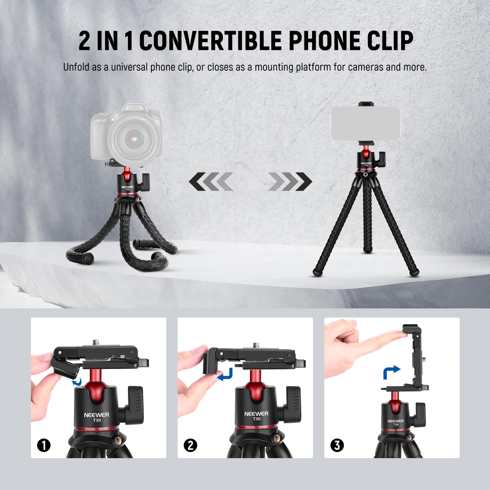 Foto 4 pulgar | Trípode Neewer T30 Para Cámara Y Teléfono Con Mando A Distancia - Venta Internacional.