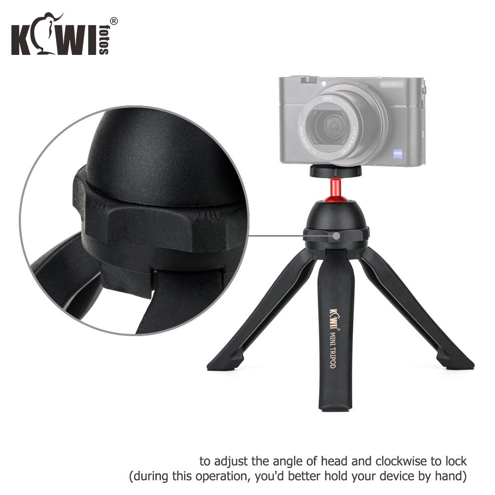Foto 7 pulgar | Trípode De Mesa Kiwifotos Mini Con Cabezal Esférico De 360° Para Cámara Y Teléfono - Venta Internacional.