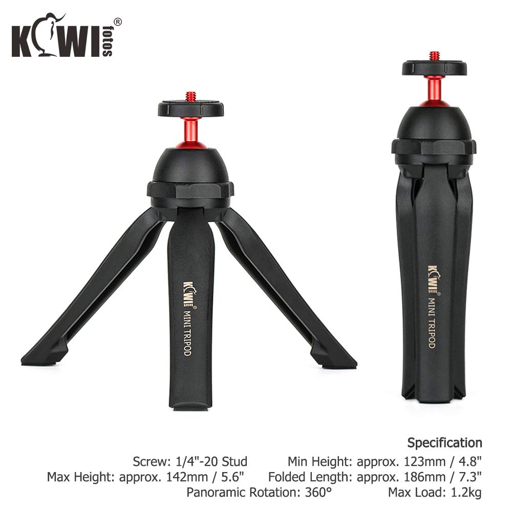 Foto 8 pulgar | Trípode De Mesa Kiwifotos Mini Con Cabezal Esférico De 360° Para Cámara Y Teléfono - Venta Internacional.