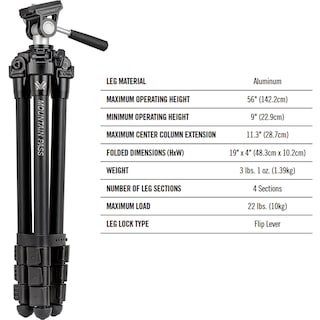Foto 4 | Trípode Vortex Optics Mountain Pass De Aluminio Con Cabezal Plano - Venta Internacional.