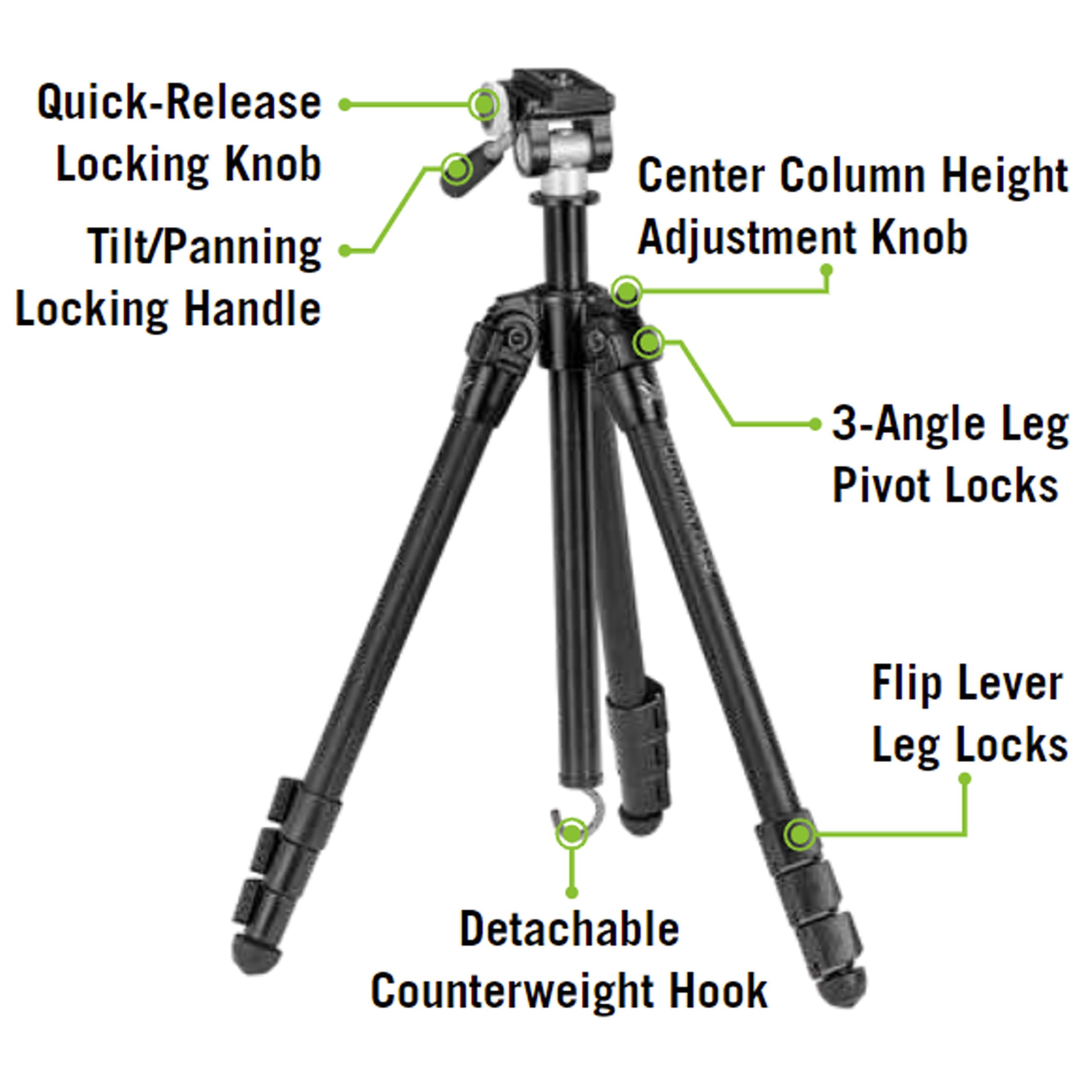 Foto 5 | Trípode Vortex Optics Mountain Pass De Aluminio Con Cabezal Plano - Venta Internacional.