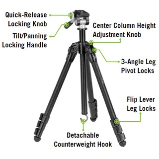 Foto 5 | Trípode Vortex Optics Mountain Pass De Aluminio Con Cabezal Plano - Venta Internacional.